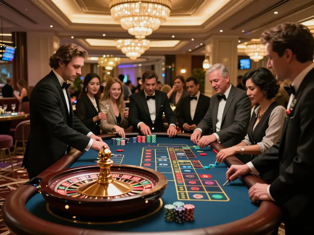 Rasakan gameplay mendebarkan di meja roulette paris888 dengan pemain antusias di lingkungan kasino mewah