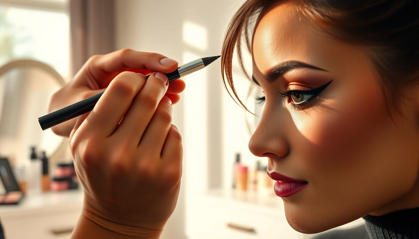 Apply Insanely Intense Tattooed Eyeliner for bold and lasting eye makeup looks.