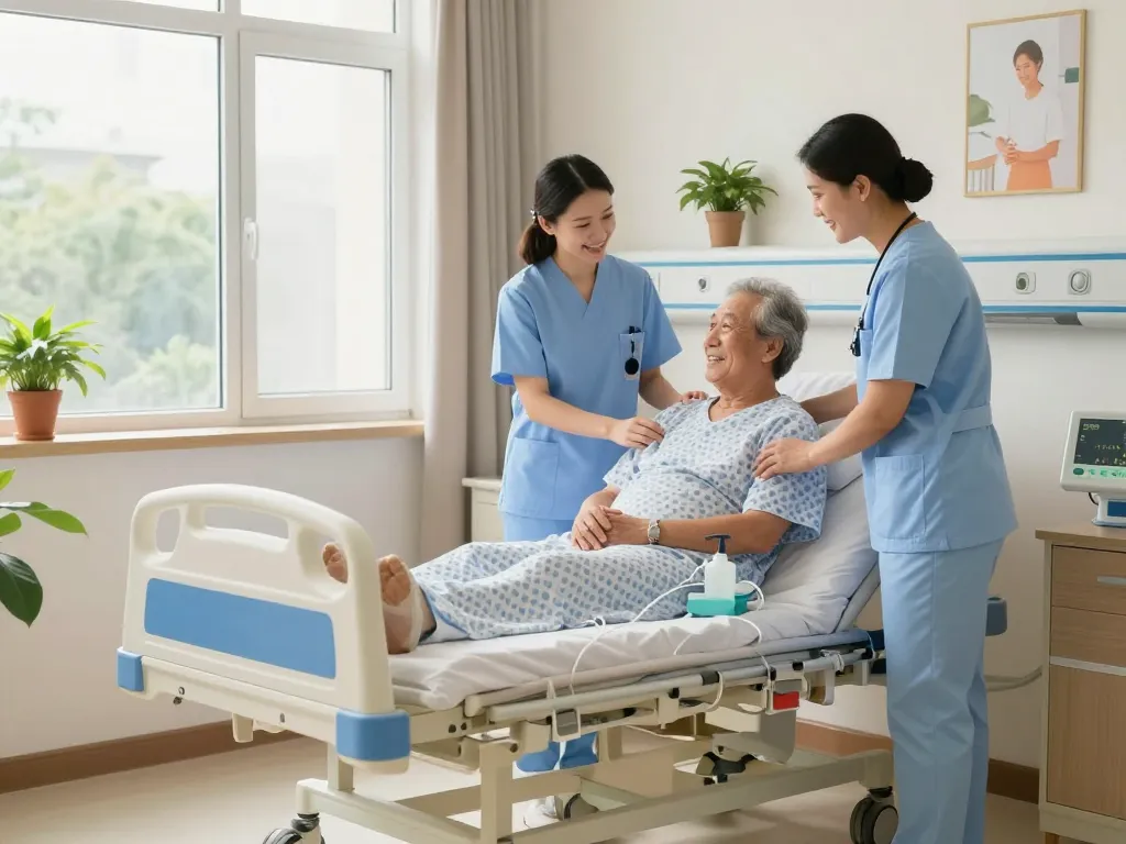 giường bệnh nhân designed for comfort and care in a bright hospital room setting