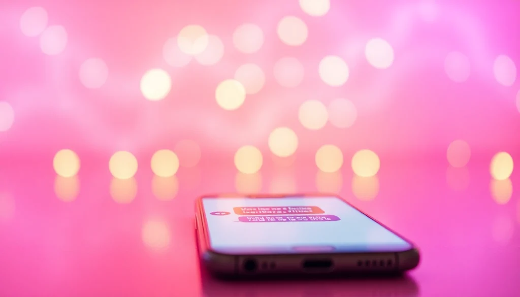 AI sexting engagement scene with a modern chatbot on smartphone screen.