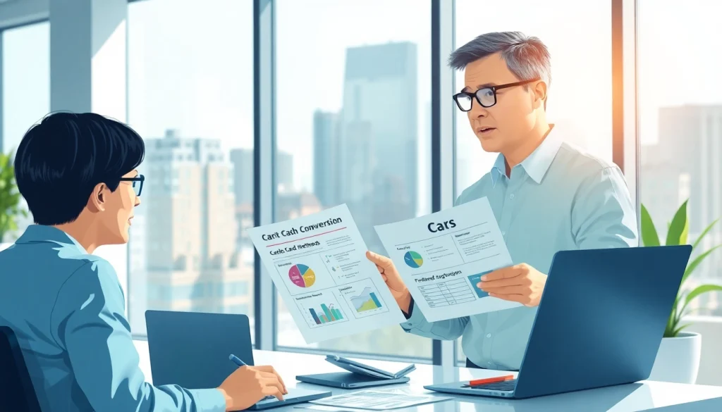 카드현금화에 대해 설명하는 금융 상담사의 생동감 있는 모습