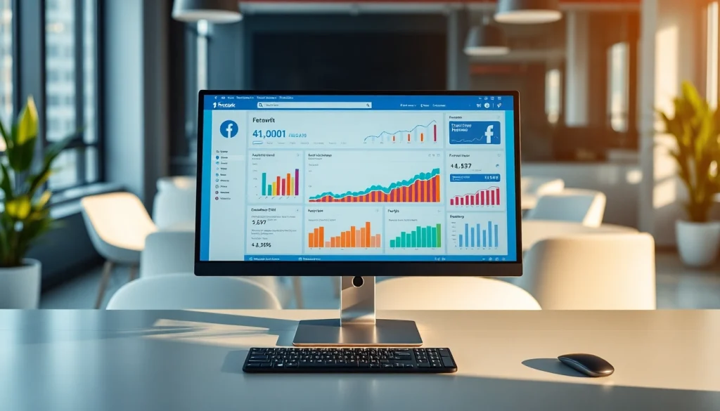 Engage with the facebook smm panel interface showcasing analytics and growth metrics in a vibrant workspace.