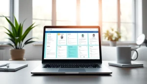 Efficient Resume Builder interface on a laptop showcasing user-friendly templates.