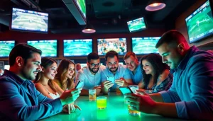 Engage in online sports betting California with friends at a vibrant sports bar