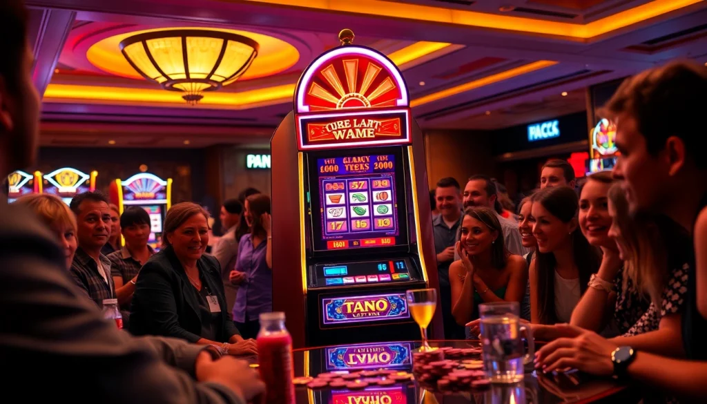 Menangkan permainan slot deposit 1k dengan mesin slot berwarna cerah dan pemain bersemangat.