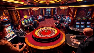 Des joueurs participant à des jeux palpitants au meilleur casino en ligne France, mettant en avant la roulette et les machines à sous.