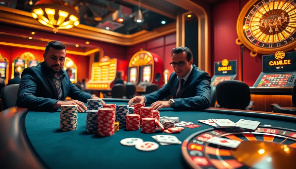 Ressentez l'excitation du meilleur casino en ligne France avec des joueurs de poker professionnels et des éléments de jeu vibrants.