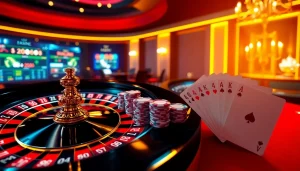Vivez l'excitation du meilleur casino en ligne France avec des éléments de roulette et de poker vibrants.