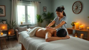 수원출장마사지: 전문 테라피스트가 고요한 가정 환경에서 차분한 마사지를 제공하는 모습.