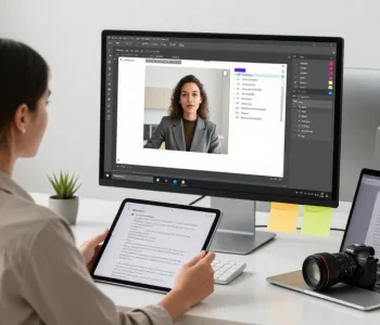 Snipaste software showcased in a modern tech workspace with a professional demonstrating innovative screenshot tools.