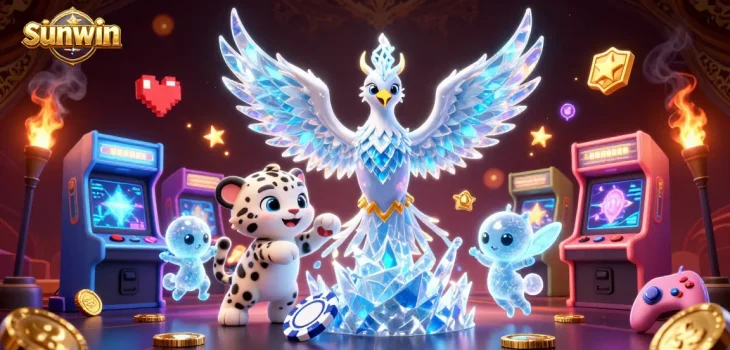 Experience thrilling wins at sunwin as characters play in a vibrant casino world