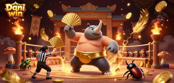 Dhani win features vibrant 3D characters celebrating gaming victories in a rich casino atmosphere.