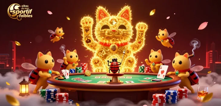 Les sites de paris sportif fiables rendent l'expérience de jeu excitante avec un chat porte-bonheur animé.