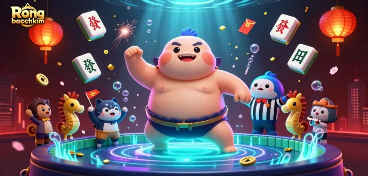 Engage in Rong bachkim strategies with a lively underwater casino scene showcasing characters and elements.